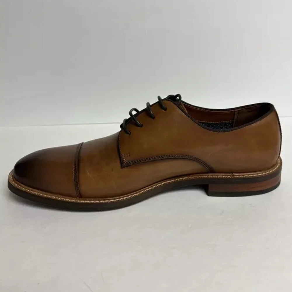 Vince Camuto Men’s Lamson Cap Toe Oxford Brown, Size 9 M